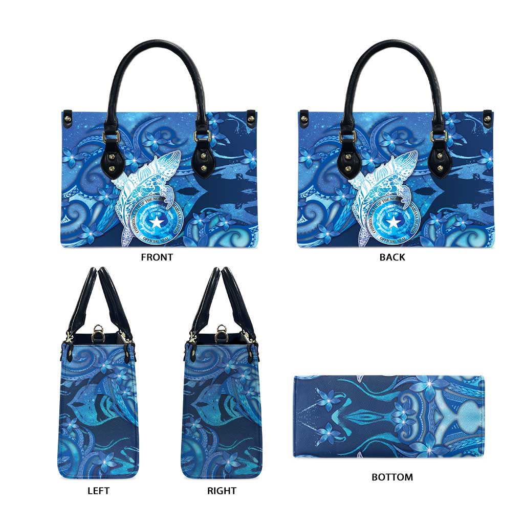 Northern Mariana Islands Leather Bag Galaxy Polynesian Shark Tattoo - Polynesian Pride