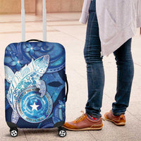 Northern Mariana Islands Luggage Cover Galaxy Polynesian Shark Tattoo - Polynesian Pride