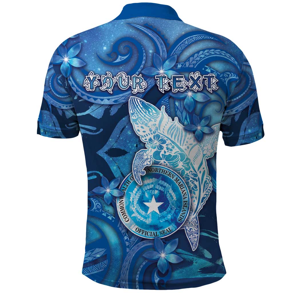 Personalised Northern Mariana Islands Polo Shirt Galaxy Polynesian Shark Tattoo - Polynesian Pride