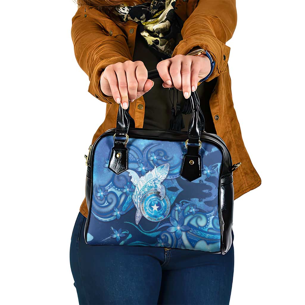 Northern Mariana Islands Shoulder Handbag Galaxy Polynesian Shark Tattoo - Polynesian Pride