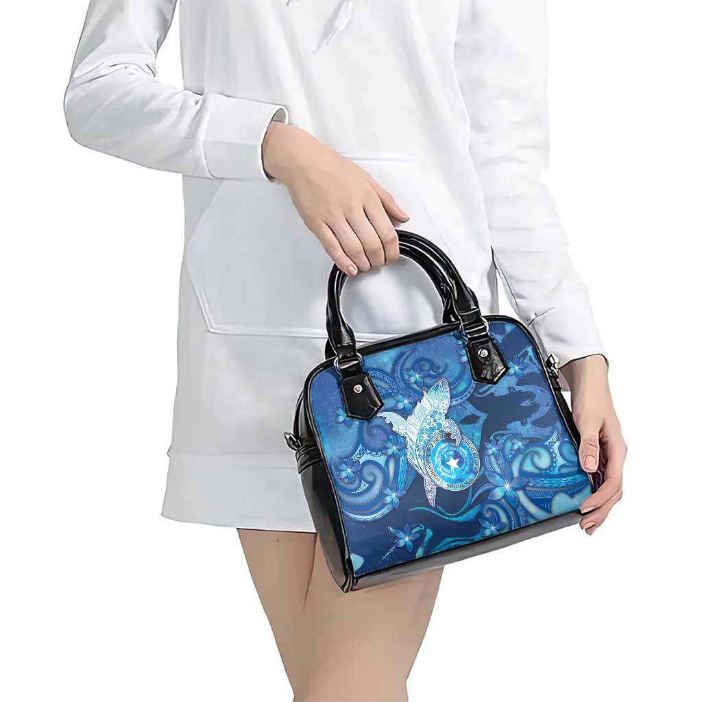 Northern Mariana Islands Shoulder Handbag Galaxy Polynesian Shark Tattoo - Polynesian Pride