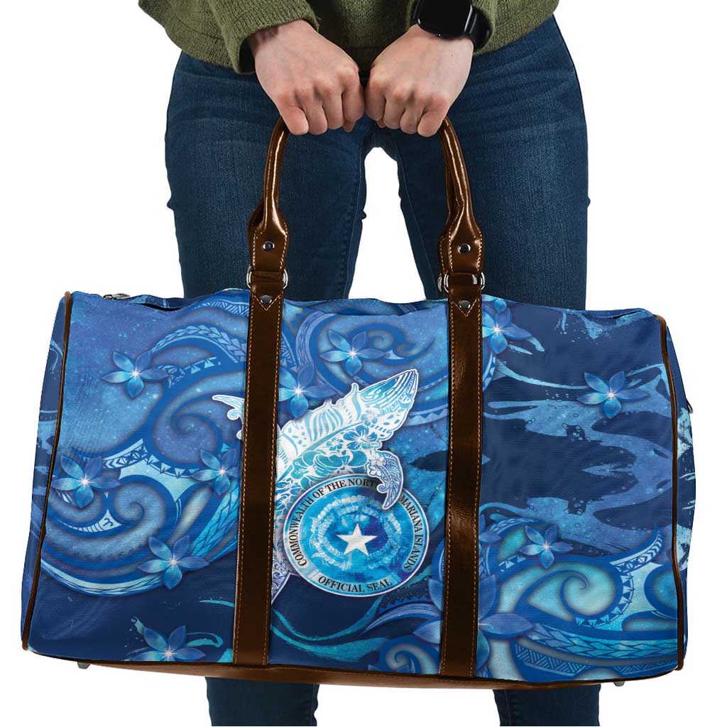 Northern Mariana Islands Travel Bag Galaxy Polynesian Shark Tattoo - Polynesian Pride