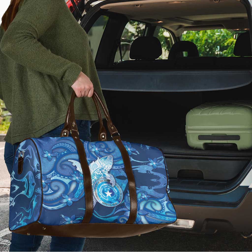 Northern Mariana Islands Travel Bag Galaxy Polynesian Shark Tattoo - Polynesian Pride