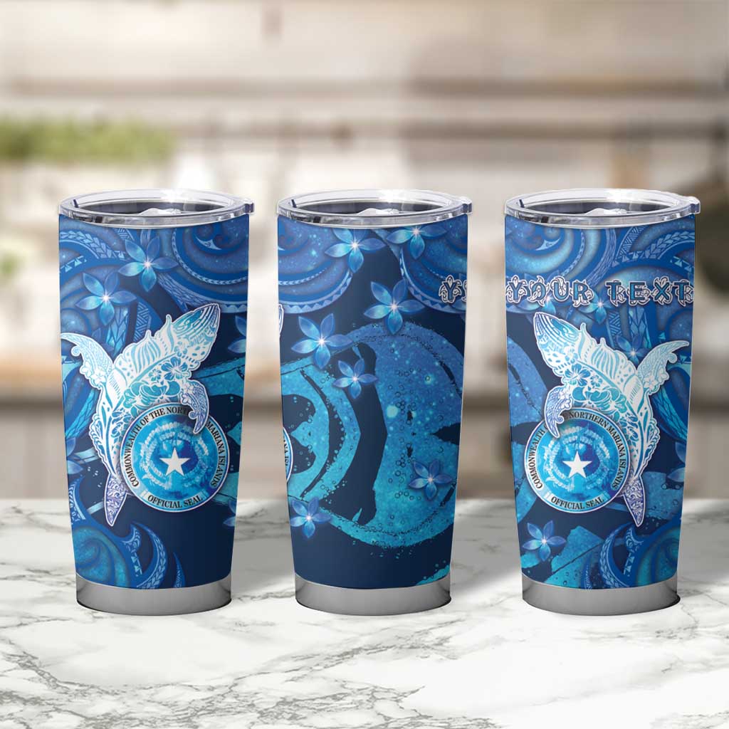 Personalised Northern Mariana Islands Tumbler Cup Galaxy Polynesian Shark Tattoo - Polynesian Pride