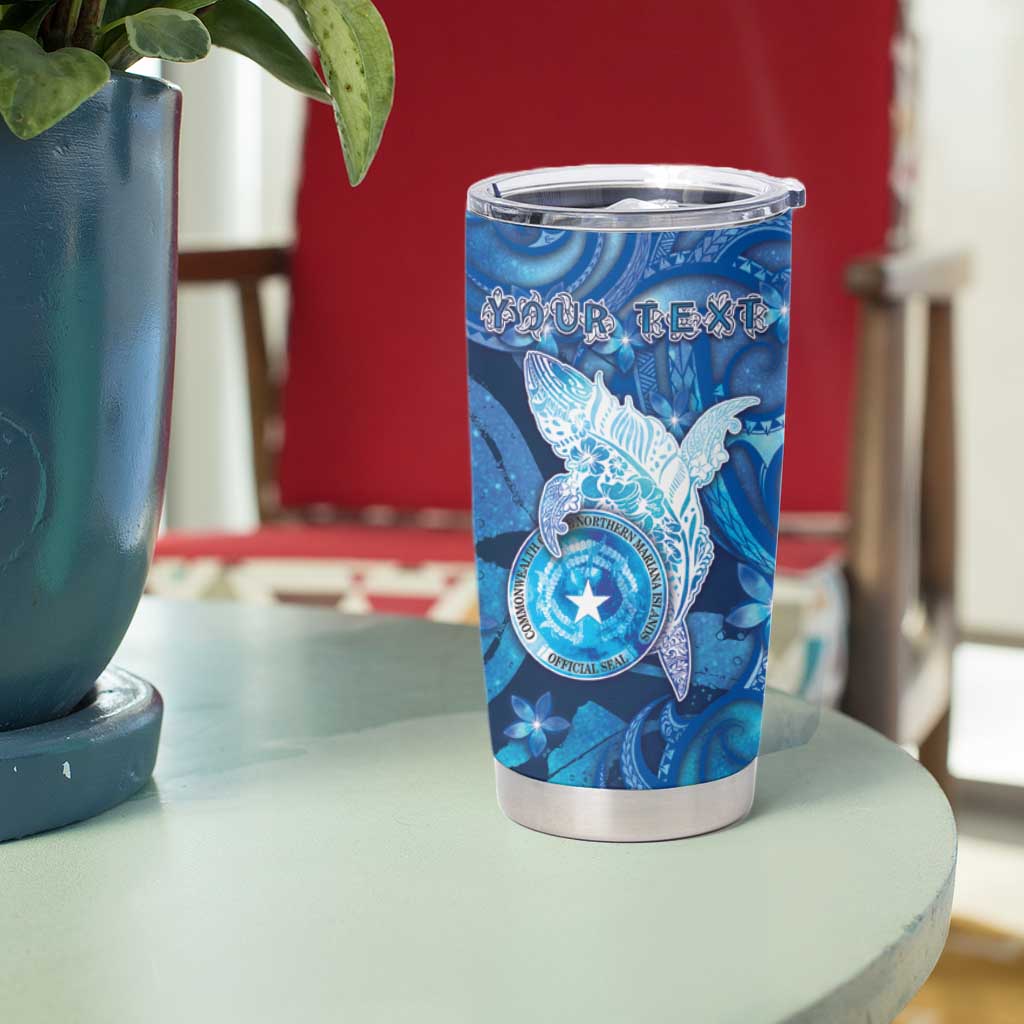 Personalised Northern Mariana Islands Tumbler Cup Galaxy Polynesian Shark Tattoo - Polynesian Pride