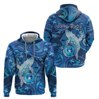 Personalised Northern Mariana Islands Zip Hoodie Galaxy Polynesian Shark Tattoo - Polynesian Pride