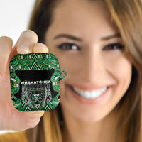 Aotearoa Whakatohea AirPods Case Maori Tribal Green Abalone Paua Shell Pattern DT05 - Polynesian Pride