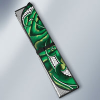 Aotearoa Whakatohea Auto Sun Shade Maori Tribal Green Abalone Paua Shell Pattern DT05 - Polynesian Pride