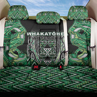 Aotearoa Whakatohea Back Car Seat Cover Maori Tribal Green Abalone Paua Shell Pattern DT05 One Size Green - Polynesian Pride