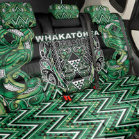 Aotearoa Whakatohea Back Car Seat Cover Maori Tribal Green Abalone Paua Shell Pattern DT05 - Polynesian Pride