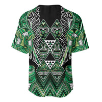 Aotearoa Whakatohea Baseball Jersey Maori Tribal Green Abalone Paua Shell Pattern DT05 - Polynesian Pride