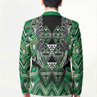 Aotearoa Whakatohea Blazer Maori Tribal Green Abalone Paua Shell Pattern DT05 - Polynesian Pride