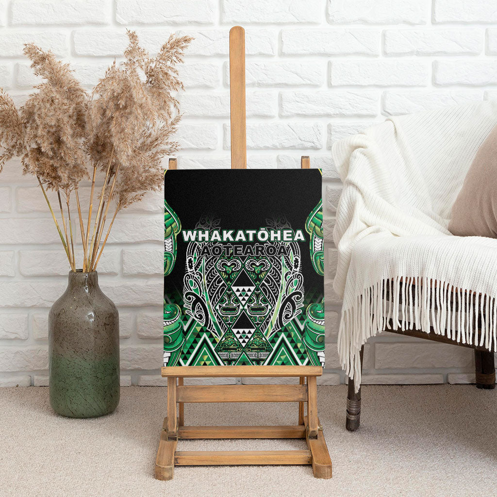 Aotearoa Whakatohea Canvas Wall Art Maori Tribal Green Abalone Paua Shell Pattern DT05 - Polynesian Pride