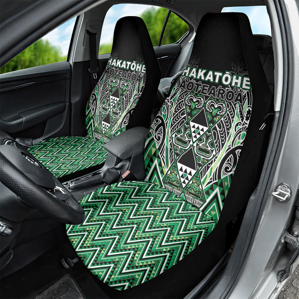 Aotearoa Whakatohea Car Seat Cover Maori Tribal Green Abalone Paua Shell Pattern DT05 - Polynesian Pride