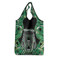Aotearoa Whakatohea Grocery Bag Maori Tribal Green Abalone Paua Shell Pattern DT05 - Polynesian Pride