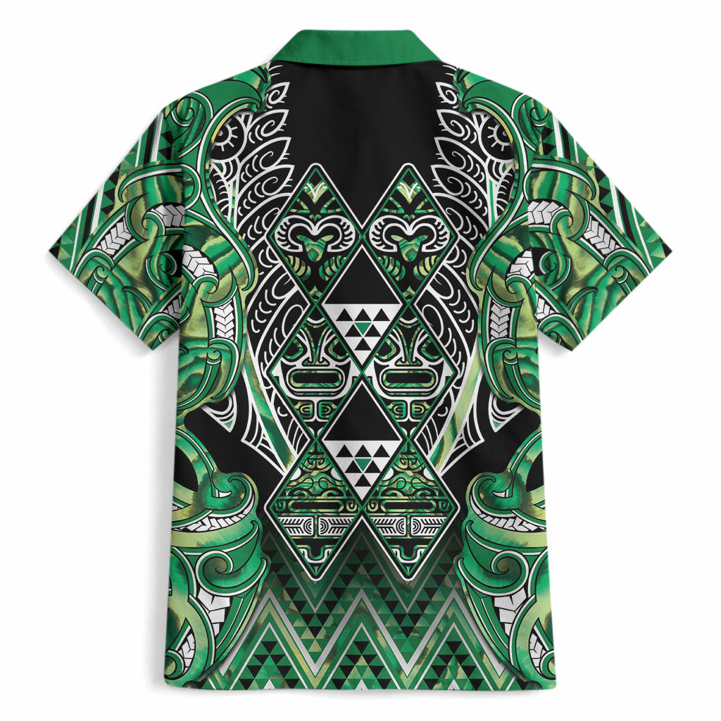 Aotearoa Whakatohea Hawaiian Shirt Maori Tribal Green Abalone Paua Shell Pattern DT05 - Polynesian Pride