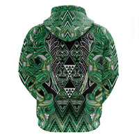 Aotearoa Whakatohea Hoodie Maori Tribal Green Abalone Paua Shell Pattern DT05 - Polynesian Pride