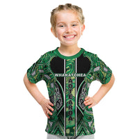 Aotearoa Whakatohea Kid T Shirt Maori Tribal Green Abalone Paua Shell Pattern DT05 Green - Polynesian Pride