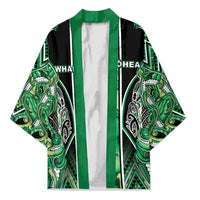 Aotearoa Whakatohea Kimono Maori Tribal Green Abalone Paua Shell Pattern DT05 Unisex Green - Polynesian Pride