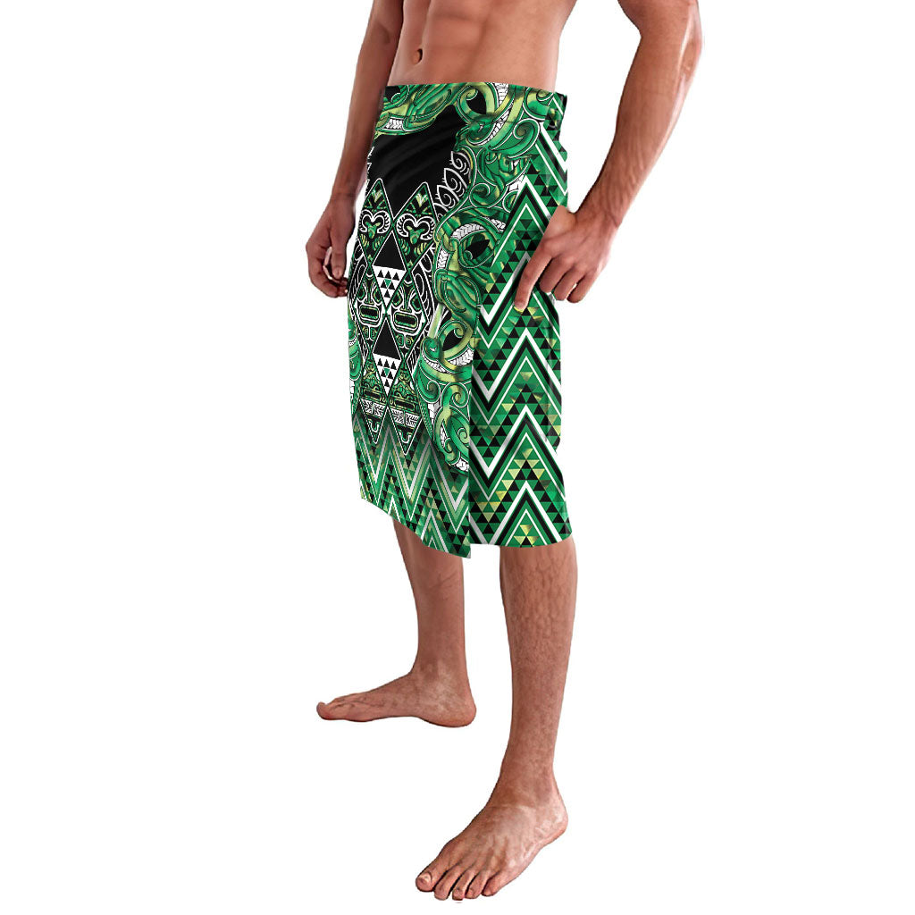 Aotearoa Whakatohea Lavalava Maori Tribal Green Abalone Paua Shell Pattern DT05 - Polynesian Pride