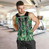 Aotearoa Whakatohea Men Tank Top Maori Tribal Green Abalone Paua Shell Pattern DT05 Green - Polynesian Pride