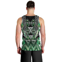 Aotearoa Whakatohea Men Tank Top Maori Tribal Green Abalone Paua Shell Pattern DT05 - Polynesian Pride