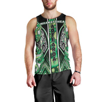 Aotearoa Whakatohea Men Tank Top Maori Tribal Green Abalone Paua Shell Pattern DT05 - Polynesian Pride