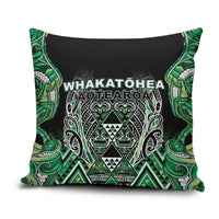 Aotearoa Whakatohea Pillow Cover Maori Tribal Green Abalone Paua Shell Pattern DT05 Green - Polynesian Pride