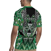 Aotearoa Whakatohea Rugby Jersey Maori Tribal Green Abalone Paua Shell Pattern DT05 - Polynesian Pride