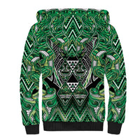 Aotearoa Whakatohea Sherpa Hoodie Maori Tribal Green Abalone Paua Shell Pattern DT05 - Polynesian Pride