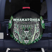 Aotearoa Whakatohea Spare Tire Cover Maori Tribal Green Abalone Paua Shell Pattern DT05 No hole Green - Polynesian Pride