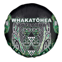 Aotearoa Whakatohea Spare Tire Cover Maori Tribal Green Abalone Paua Shell Pattern DT05 - Polynesian Pride