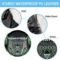 Aotearoa Whakatohea Spare Tire Cover Maori Tribal Green Abalone Paua Shell Pattern DT05 - Polynesian Pride