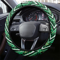 Aotearoa Whakatohea Steering Wheel Cover Maori Tribal Green Abalone Paua Shell Pattern DT05 - Polynesian Pride