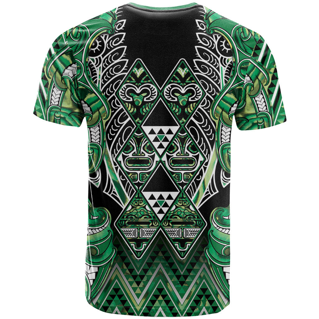 Aotearoa Whakatohea T Shirt Maori Tribal Green Abalone Paua Shell Pattern DT05 - Polynesian Pride