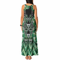 Aotearoa Whakatohea Tank Maxi Dress Maori Tribal Green Abalone Paua Shell Pattern DT05 - Polynesian Pride