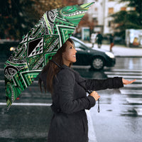 Aotearoa Whakatohea Umbrella Maori Tribal Green Abalone Paua Shell Pattern DT05 - Polynesian Pride