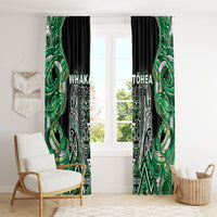 Aotearoa Whakatohea Window Curtain Maori Tribal Green Abalone Paua Shell Pattern DT05 - Polynesian Pride