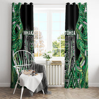 Aotearoa Whakatohea Window Curtain Maori Tribal Green Abalone Paua Shell Pattern DT05 - Polynesian Pride