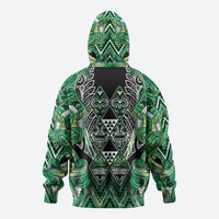 Aotearoa Whakatohea Zip Hoodie Maori Tribal Green Abalone Paua Shell Pattern DT05 - Polynesian Pride