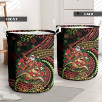 Hawaii Christmas Laundry Basket Aloha Santa Riding Honu DT05 - Polynesian Pride