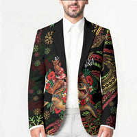 Hawaii Christmas Blazer Aloha Santa Riding Honu DT05 - Polynesian Pride