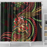 Hawaii Christmas Shower Curtain Aloha Santa Riding Honu DT05 - Polynesian Pride