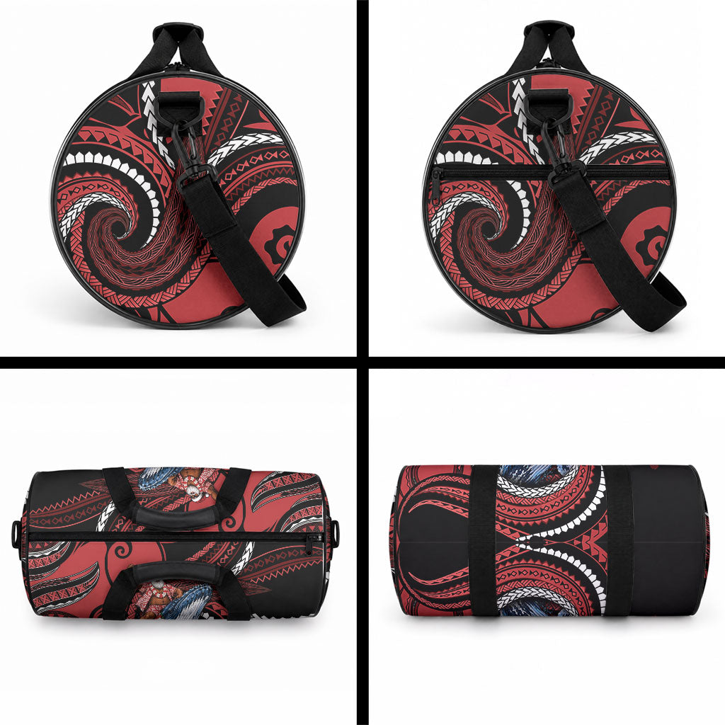 Tonga Christmas Duffle Bag Santa Riding Humpback Whale DT05 - Polynesian Pride