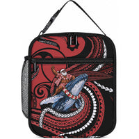 Tonga Christmas Lunch Bag Santa Riding Humpback Whale DT05 10.2 × 8.3 × 4.3 inch Red - Polynesian Pride