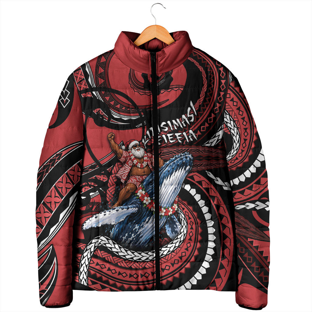 Tonga Christmas Padded Jacket Santa Riding Humpback Whale DT05 - Polynesian Pride