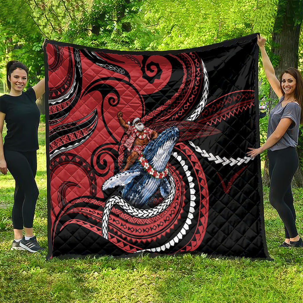 Tonga Christmas Quilt Santa Riding Humpback Whale DT05 - Polynesian Pride