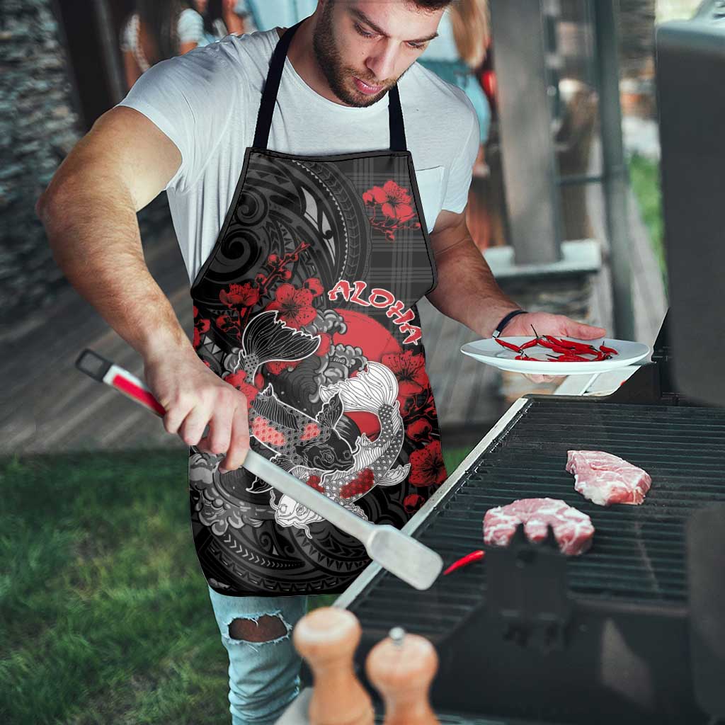 Hawaiian And Japanese Apron Aloha Koi Fish Palaka Patterns - Polynesian Pride