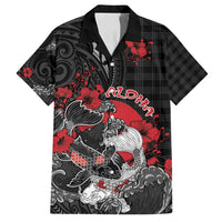 Personalised Hawaiian And Japanese Family Matching Long Sleeve Bodycon Dress and Hawaiian Shirt Aloha Koi Fish Palaka Patterns - Polynesian Pride