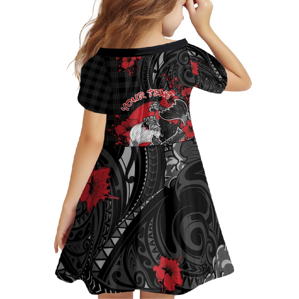 Personalised Hawaiian And Japanese Family Matching Mermaid Dress and Hawaiian Shirt Aloha Koi Fish Palaka Patterns - Polynesian Pride